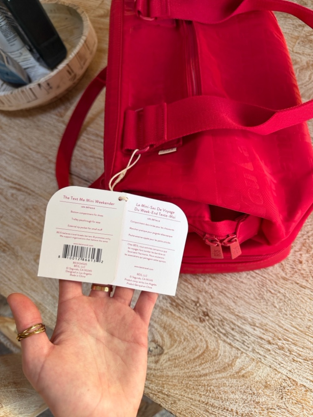 BEIS X Lonely Ghost The Text Me Mini Weekender NWT - Picture 5 of 14